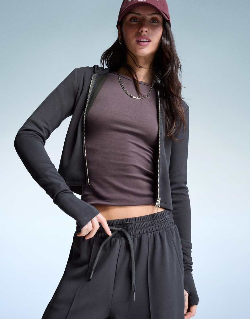 Bershka - Kapuzenjacke aus Modalmix in Dunkelgrau von Bershka