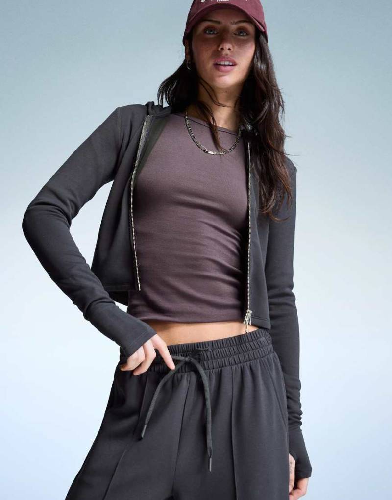 Bershka - Kapuzenjacke aus Modalmix in Dunkelgrau von Bershka