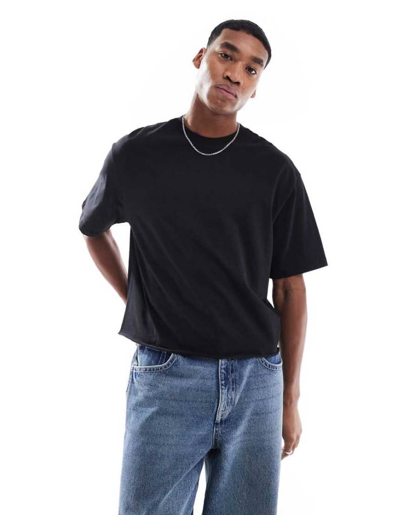 Bershka - Kurzärmliges Cropped-T-Shirt in Schwarz von Bershka