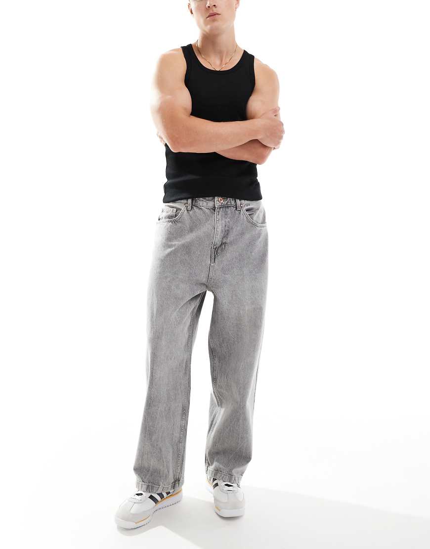Bershka - Loose Baggy Fit Jeans in Grau von Bershka