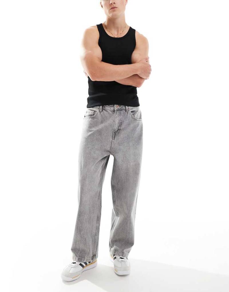 Bershka - Loose Baggy Fit Jeans in Grau von Bershka