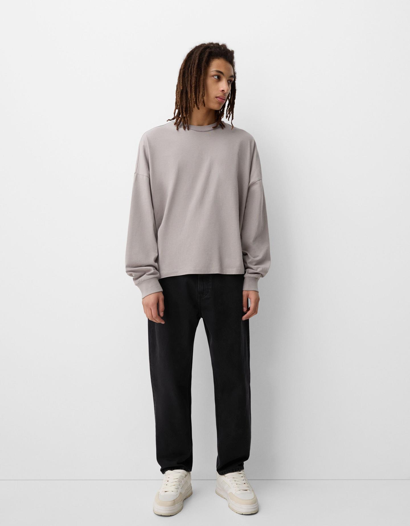 Bershka Loose Fit Jeans Herren 34 Schwarz von Bershka