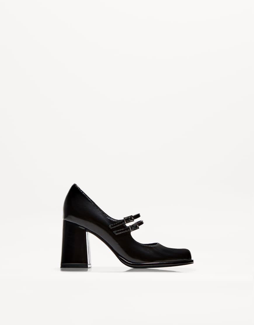 Bershka - Mary-Jane-Schuhe in Schwarz mit Blocksatz von Bershka