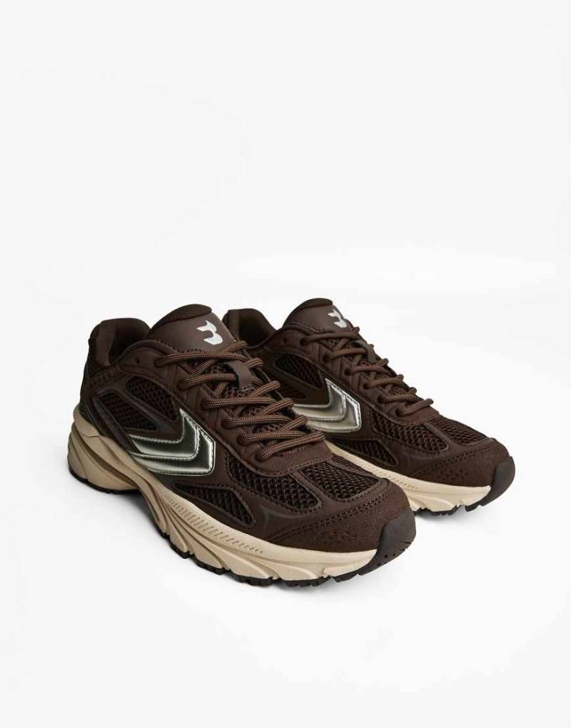 Bershka - Mehrteiliger Sneaker in Braun von Bershka