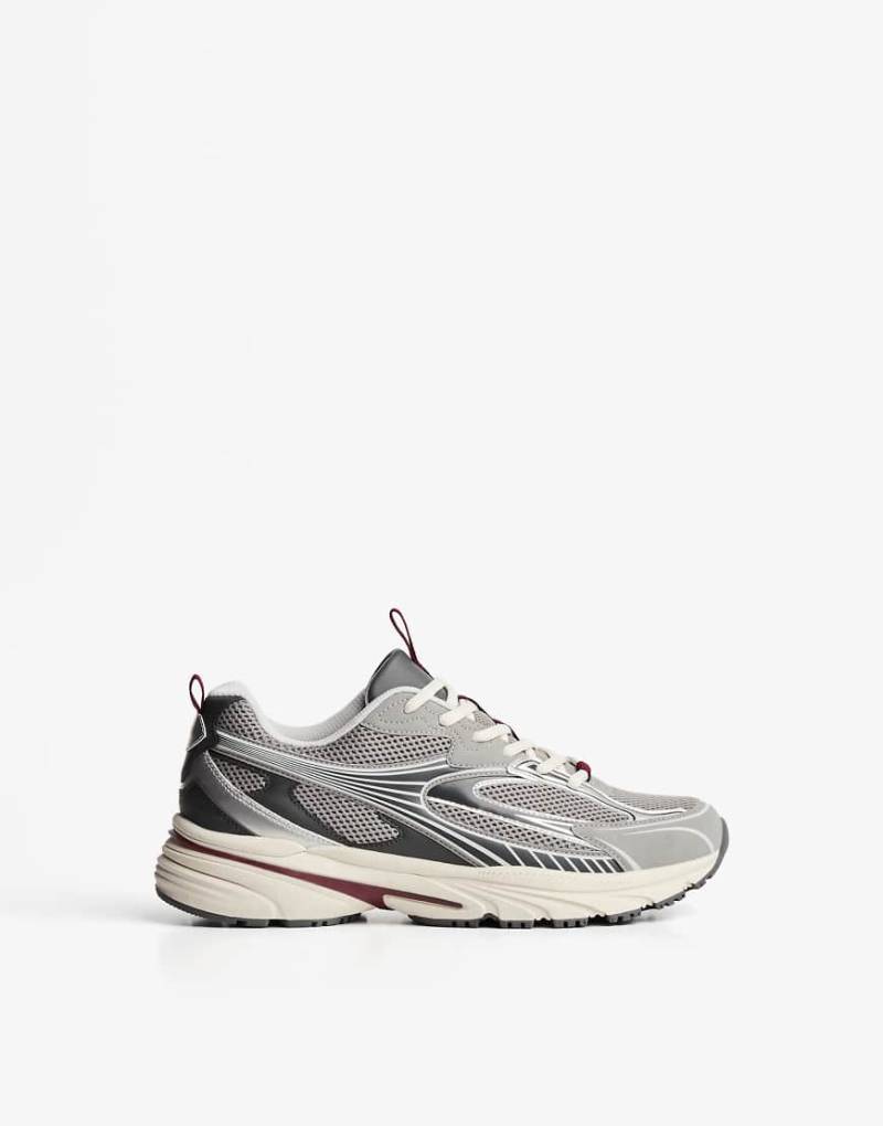 Bershka - Mehrteiliger Sneaker in Grau von Bershka