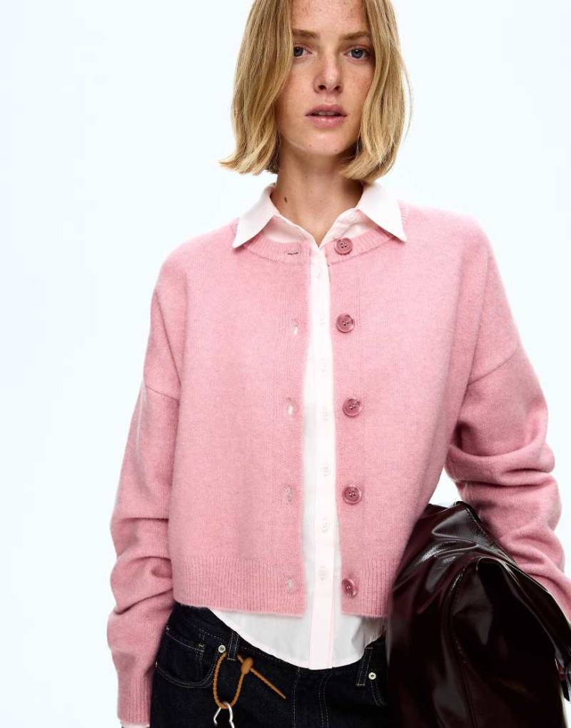 Bershka - Oversize-Pullover in Rosa mit geripptem Saum von Bershka