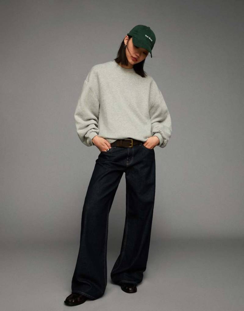 Bershka - Oversize-Sweatshirt in Grau mit Taschen von Bershka