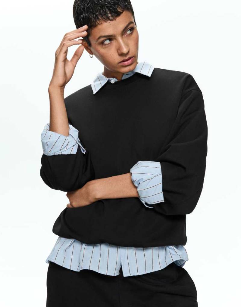 Bershka - Oversize-Sweatshirt in Schwarz mit Modal von Bershka