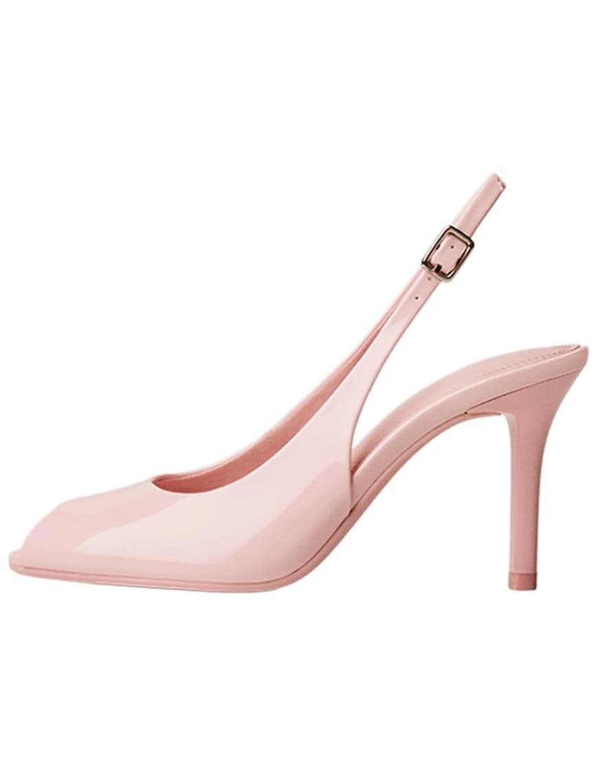 Bershka - Peeptoe-Sandalen in Rosa mit hohem Absatz von Bershka