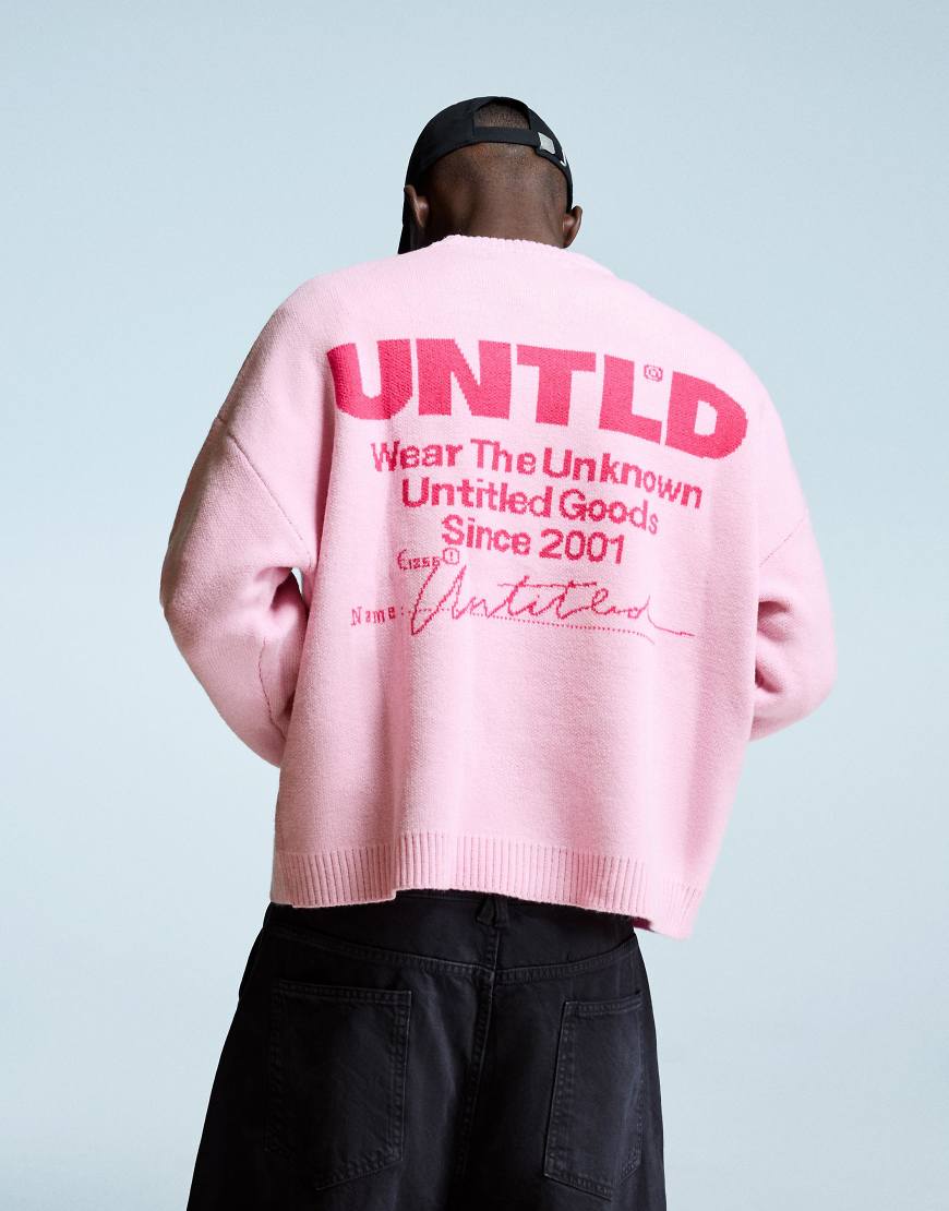 Bershka - Pullover in Rosa aus bedrucktem Jacquard von Bershka