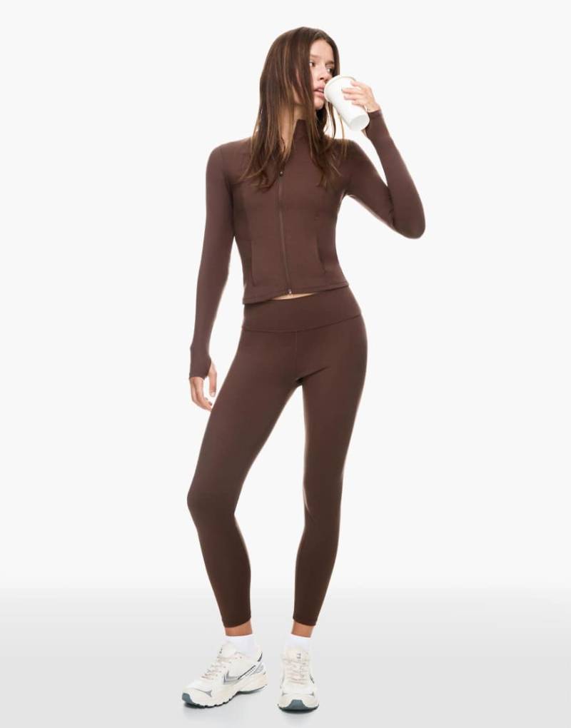 Bershka - Schnelltrocknende und atmungsaktive Leggings in Braun-Brown von Bershka