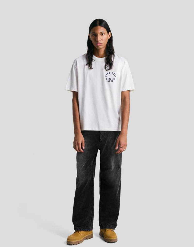 Bershka - Sehr weite Cordhose in Grau und Schwarz von Bershka