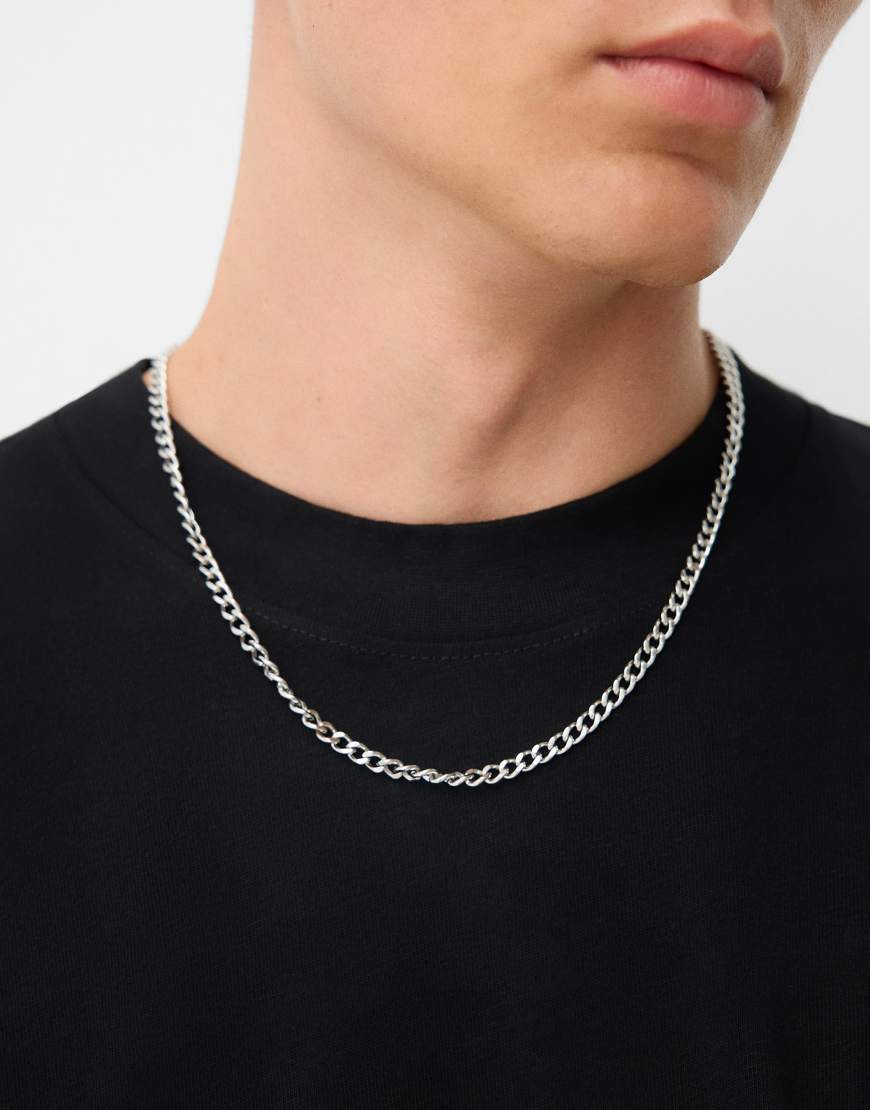 Bershka - Silberfarbene Halskette aus Edelstahl von Bershka