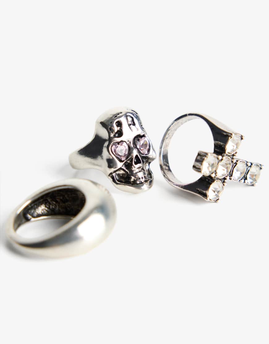 Bershka - Silberfarbene Ringe im 3er-Pack Bershka - Silberfarbene Ringe im 3er-Pack von Bershka