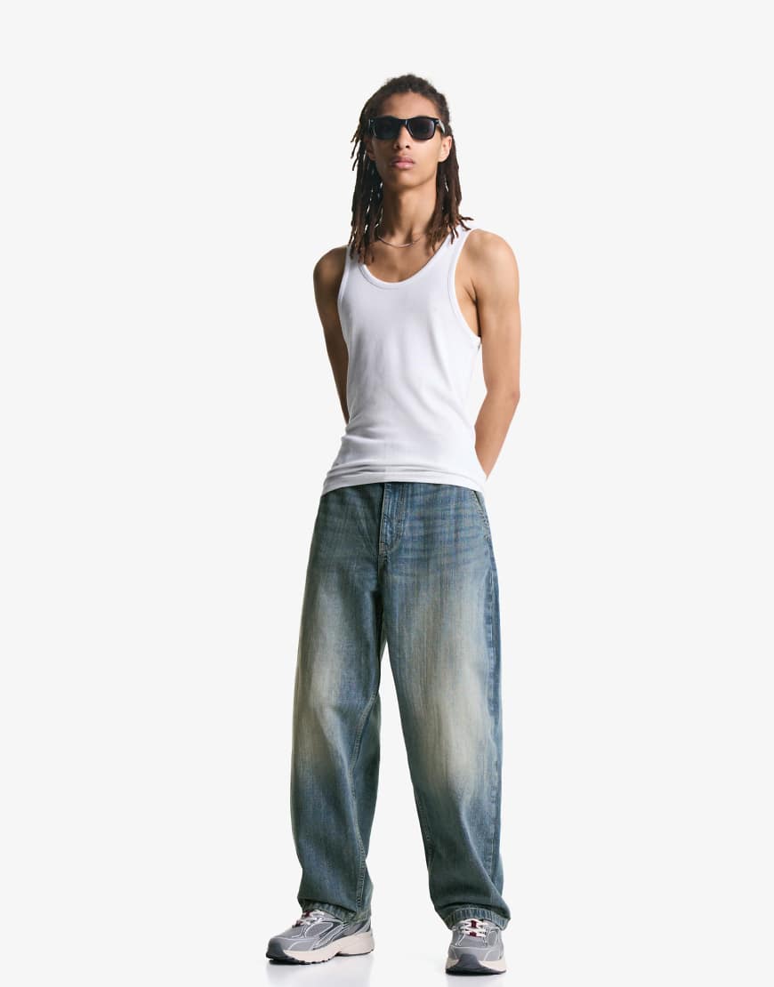 Bershka - Skater-Jeans in Blau von Bershka