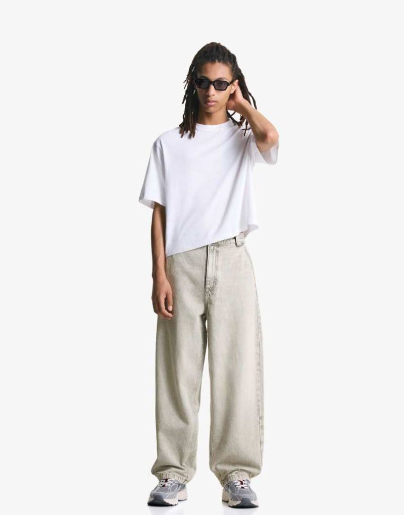 Bershka - Skater-Jeans in Hellgrau von Bershka