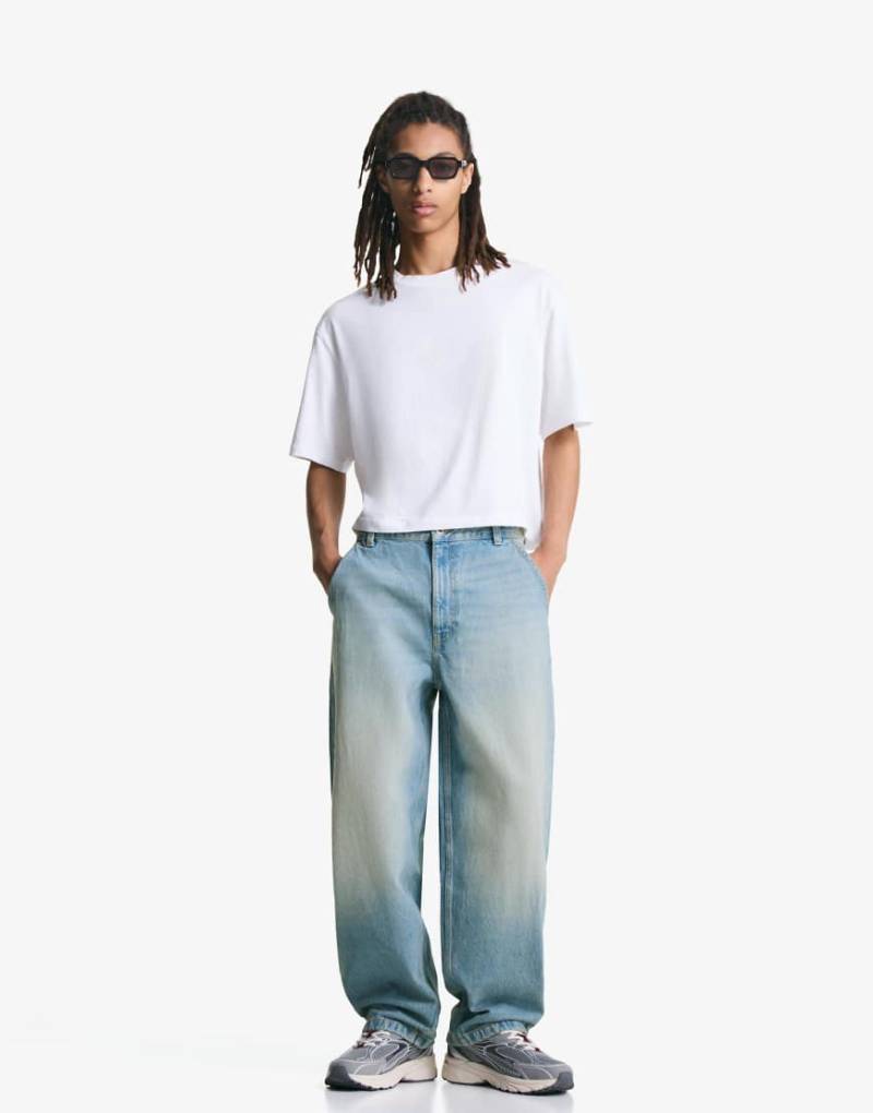 Bershka - Skater-Jeans in Mittelblau von Bershka