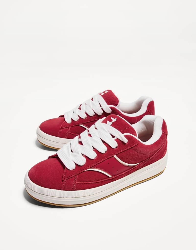 Bershka - Skater-Sneaker aus Leder in Rot von Bershka