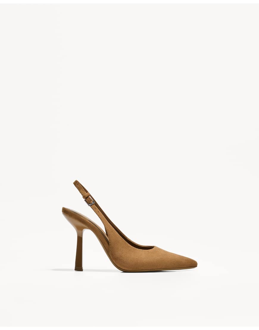 Bershka - Slingback-Schuhe in Hellbraun mit Absatz von Bershka