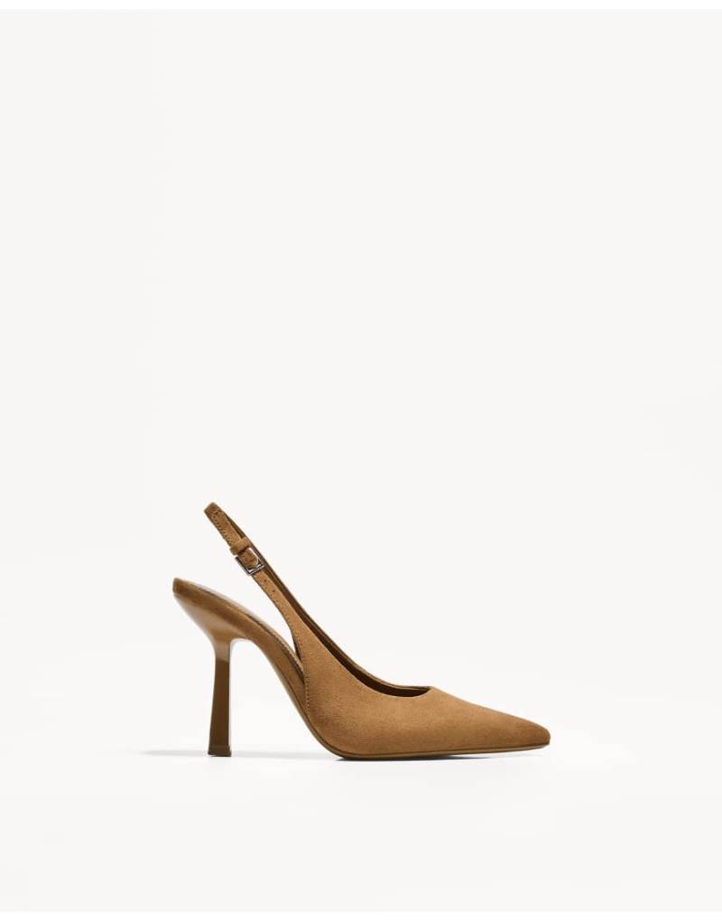 Bershka - Slingback-Schuhe in Hellbraun mit Absatz von Bershka