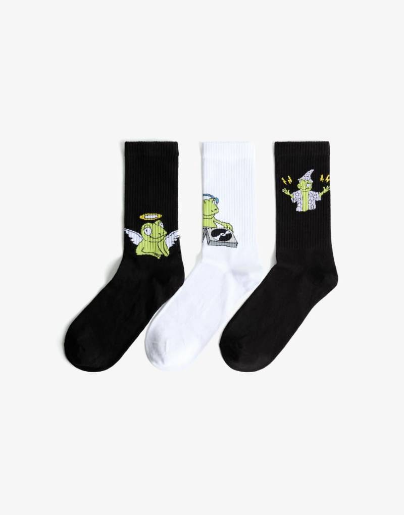 Bershka - Socken in Weiß mit Print von Bershka
