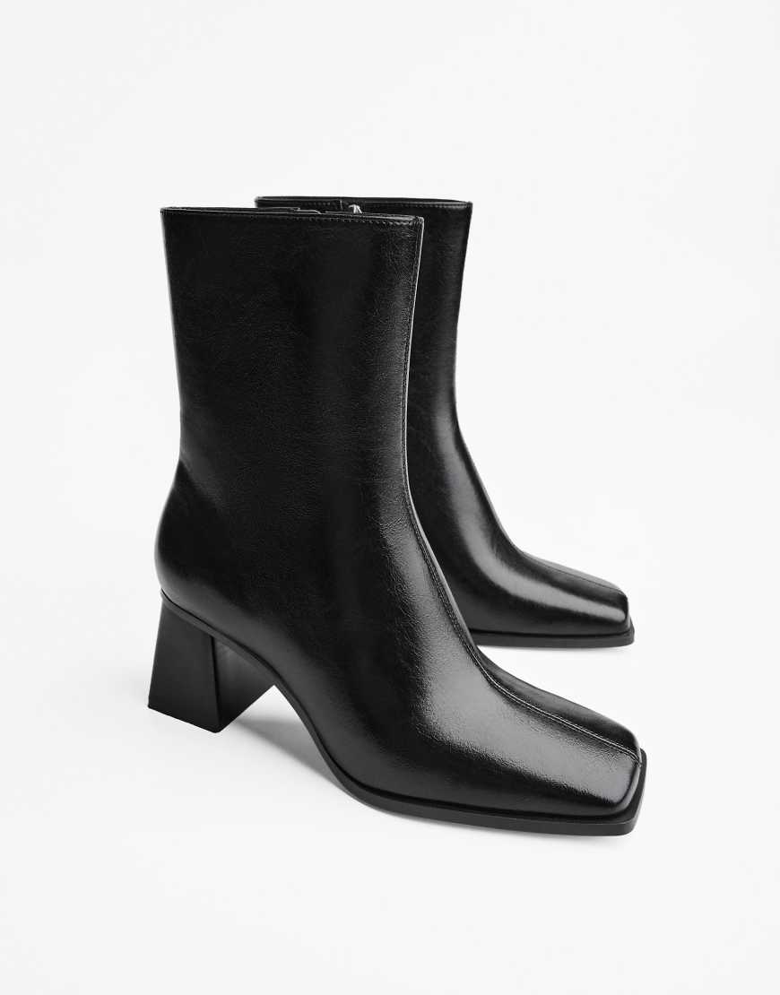 Bershka - Stiefeletten in Schwarz mit dickem Absatz von Bershka