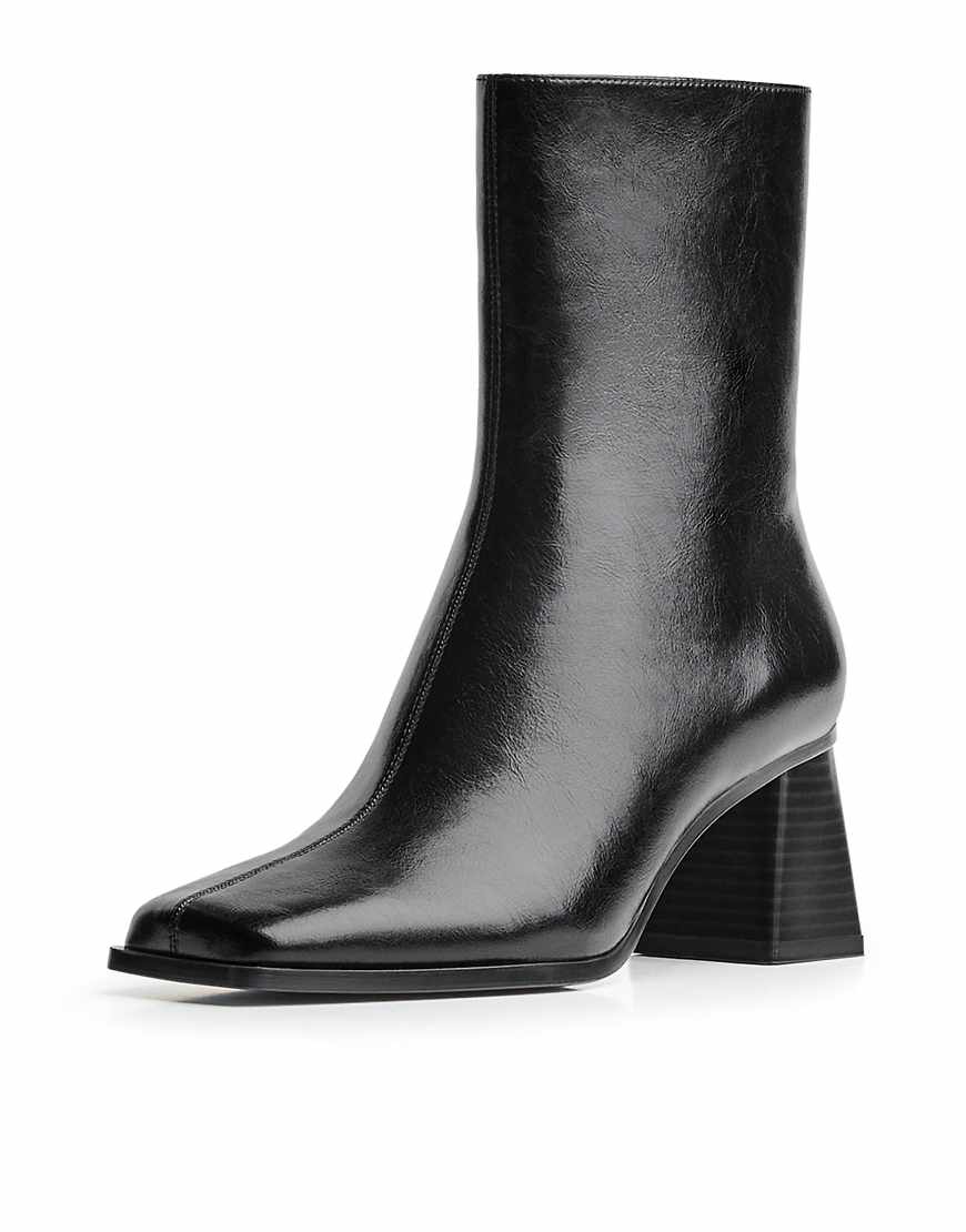 Bershka - Stiefeletten in Schwarz mit dickem Absatz von Bershka