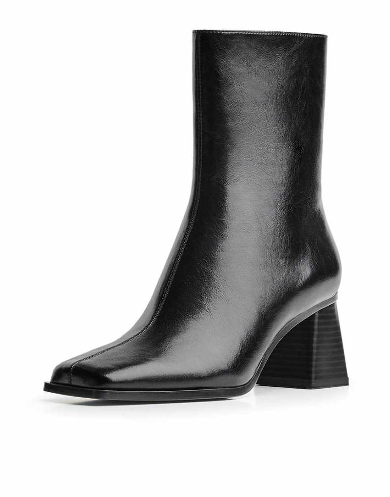 Bershka - Stiefeletten in Schwarz mit dickem Absatz von Bershka