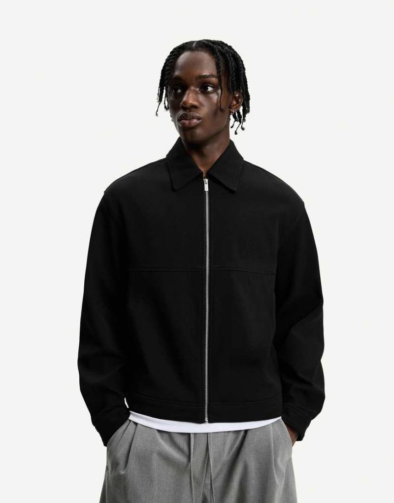 Bershka - Strukturierte Jacke in Schwarz von Bershka