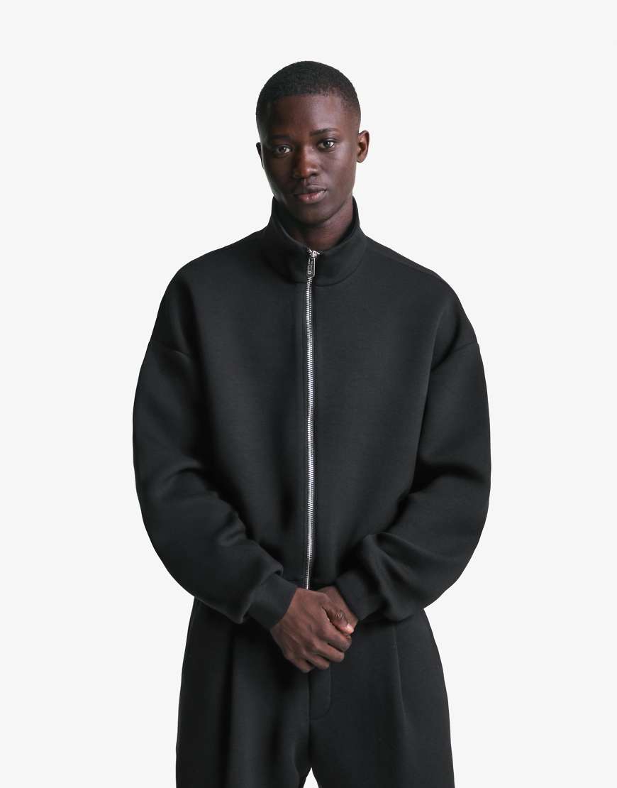 Bershka - Sweatshirt in Schwarz mit Reißverschluss von Bershka