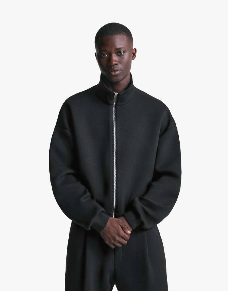 Bershka - Sweatshirt in Schwarz mit Reißverschluss von Bershka