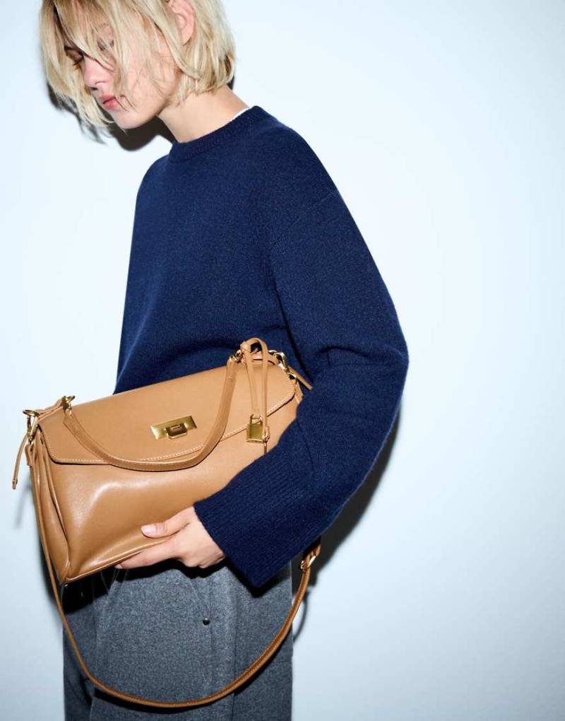 Bershka - Tasche in kamelbrauner Lederoptik-Neutral von Bershka