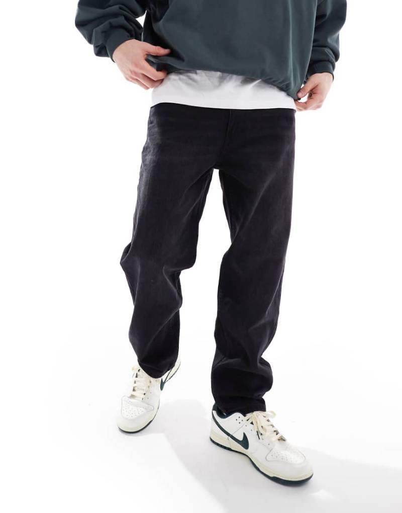 Bershka - Vintage-Jeans in Schwarz mit geradem Schnitt von Bershka