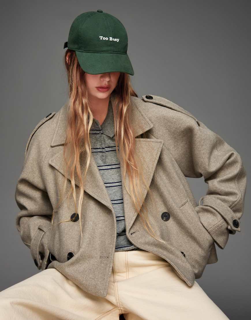 Bershka - Weicher Trenchcoat in Grün von Bershka