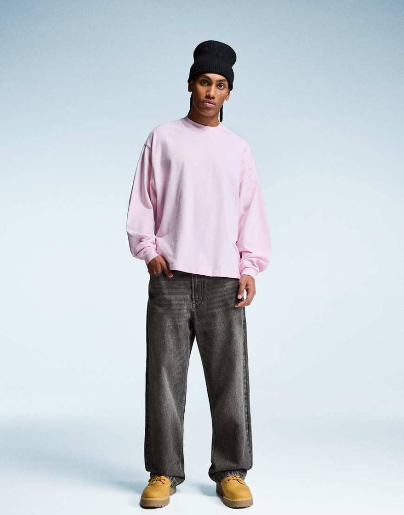 Bershka - Weite Jeans in Grau von Bershka