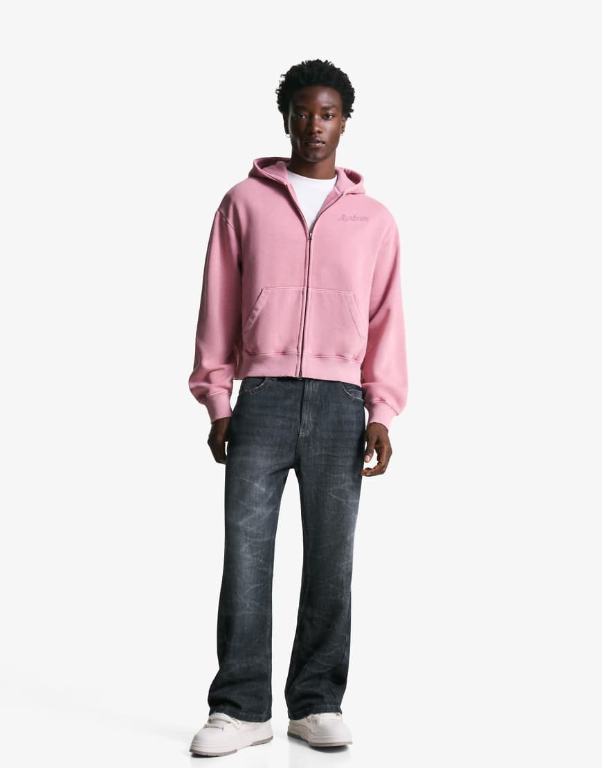 Bershka - Weite Schlagjeans in Jeansblau von Bershka