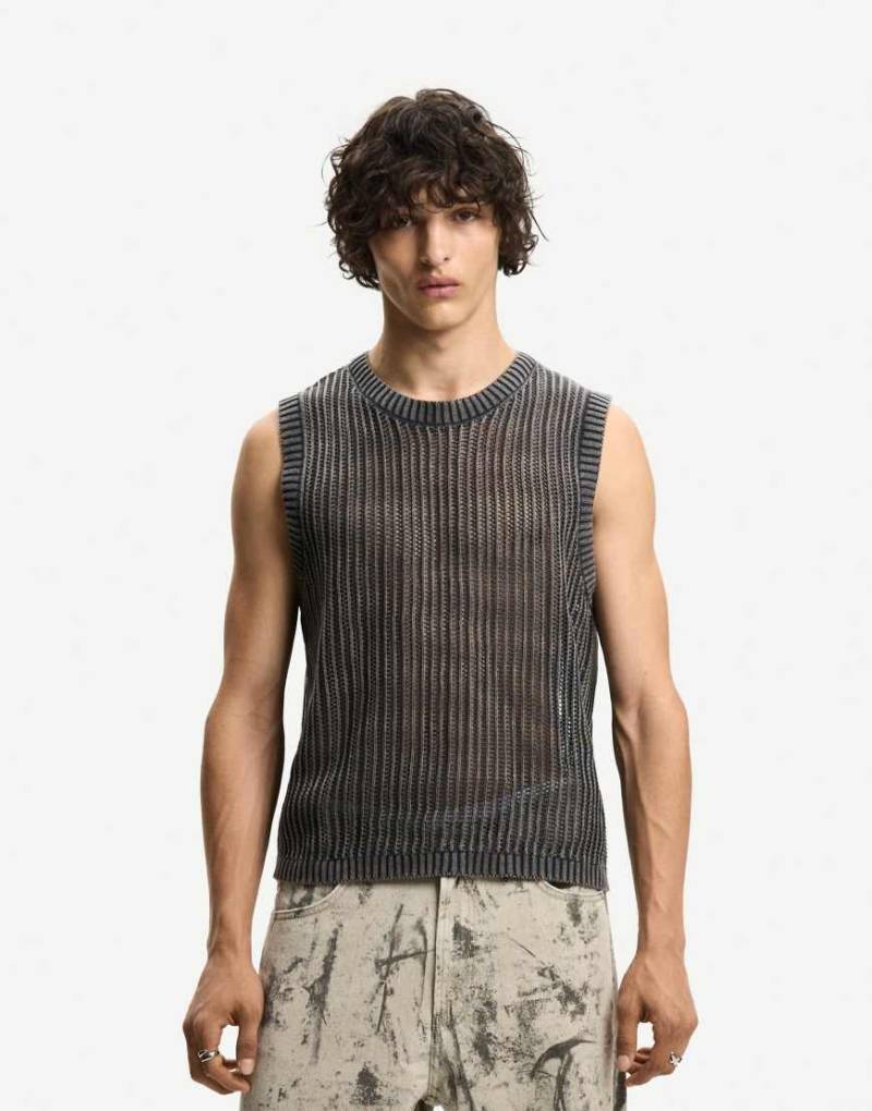 Bershka - Weste in Grau mit verblasstem Effekt von Bershka