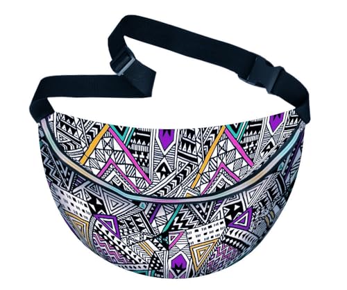 Bertoni Bauchtasche Gürteltasche XXL Brusttasche Hüfttasche Damen Herren Innentasche Verstellbarer Gurt Codura Polyester 45x25x2 cm Wasserdicht Kente von Bertoni