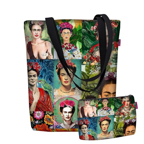 Bertoni Schultertasche Kosmetiktasche 2er Set Tasche Schminktasche Organizer Einkaufstasche Shopper Codura Mit Reißverschluss Sunny Solo Modern Frida von Bertoni