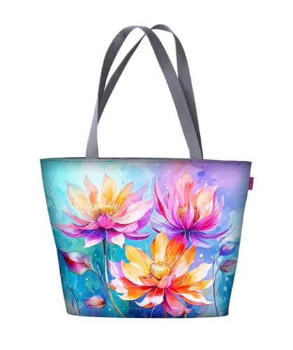 Bertoni Tasche Schultertasche Strandtasche Einkaufstasche Umhängetasche Shopper Tote Bag Wetterfest Codura Mit Reißverschluss A4 45x33x3 cm Holi Meluzyna von Bertoni