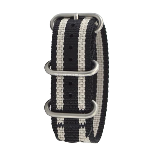 BERTUCCI Nylon-Uhrenarmband, 22 mm, Schwarz mit Caprili Stone Pro-Stripe von Bertucci