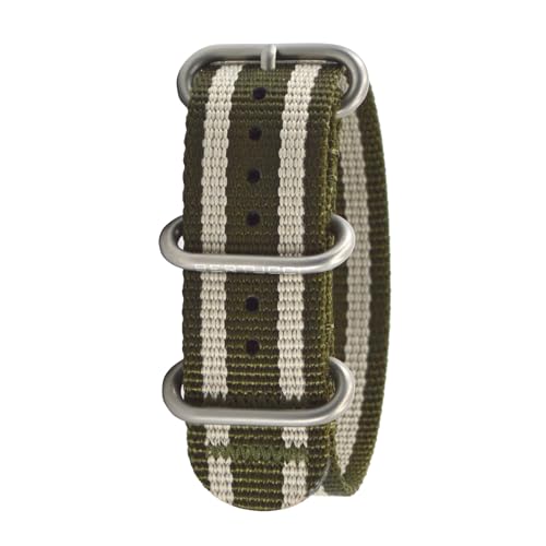 BERTUCCI Nylon-Uhrenarmband – 22 mm – Oliv mit Caprili Stone Pro-Stripe von Bertucci