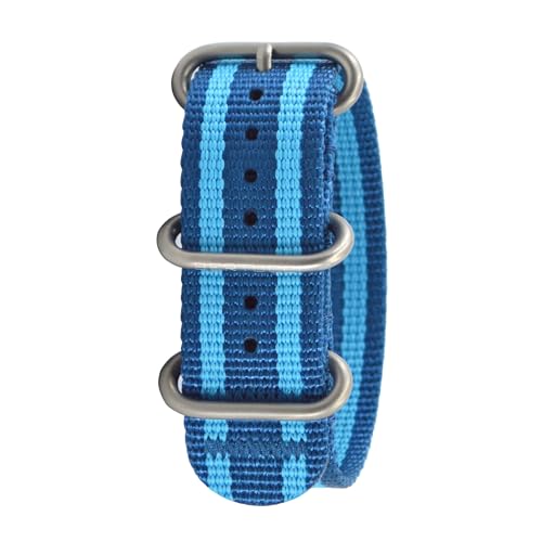 BERTUCCI Nylon-Uhrenarmband – 22 mm – Retro Racing Monza Blue mit Azzurri Pro-Stripe von Bertucci