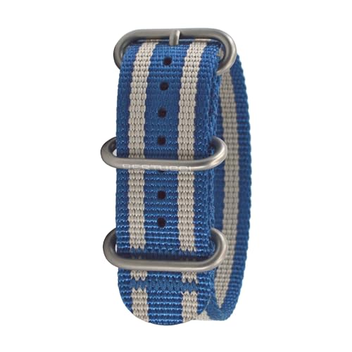 BERTUCCI Nylon-Uhrenarmband – 22 mm – Retro Racing Monza Blue mit Caprili Stone Pro-Stripe von Bertucci