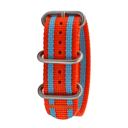 BERTUCCI Uhrenarmband aus Nylon, 22 mm, GT Retro Racing Orange w/Lt. Blue Pro-Stripe von Bertucci