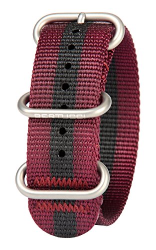 Bertucci DX3 b-165 Crimson W/schwarz Streifen 22 mm Nylon Armbanduhr Band von Bertucci