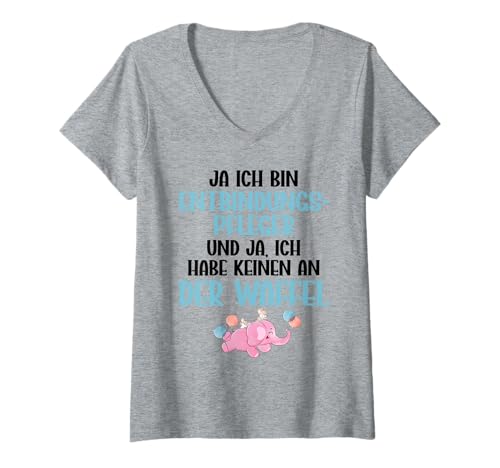 Damen Ja Ich Bin Entbindungspfleger Und Ja, Ich Habe Keinen An Der T-Shirt mit V-Ausschnitt Damen Ja Ich Bin Entbindungspfleger Und Ja, Ich Habe Keinen An Der T-Shirt mit V-Ausschnitt von Beruf Entbindungspfleger Geschenke Humor