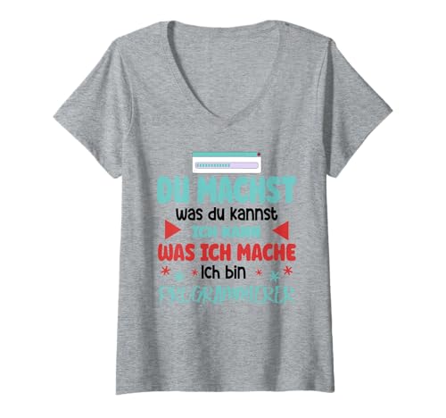 Damen Du Machst Was Du Kannst Ich Bin Programmierer T-Shirt mit V-Ausschnitt Damen Du Machst Was Du Kannst Ich Bin Programmierer T-Shirt mit V-Ausschnitt von Beruf Programmierer Geschenke Code Spaß