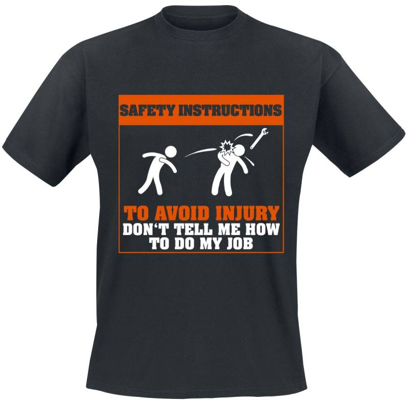 Beruf & Karriere Safety Instructions T-Shirt schwarz in 5XL von Beruf & Karriere