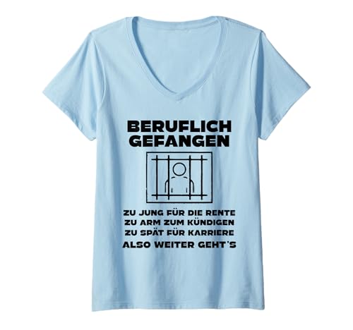 Damen Büro & Job Kollegen Angestellte Arbeiter lustiges Arbeits T-Shirt mit V-Ausschnitt Damen Büro & Job Kollegen Angestellte Arbeiter lustiges Arbeits T-Shirt mit V-Ausschnitt von Beruflich gefangen Arbeitsshirt mit lustig Spruch